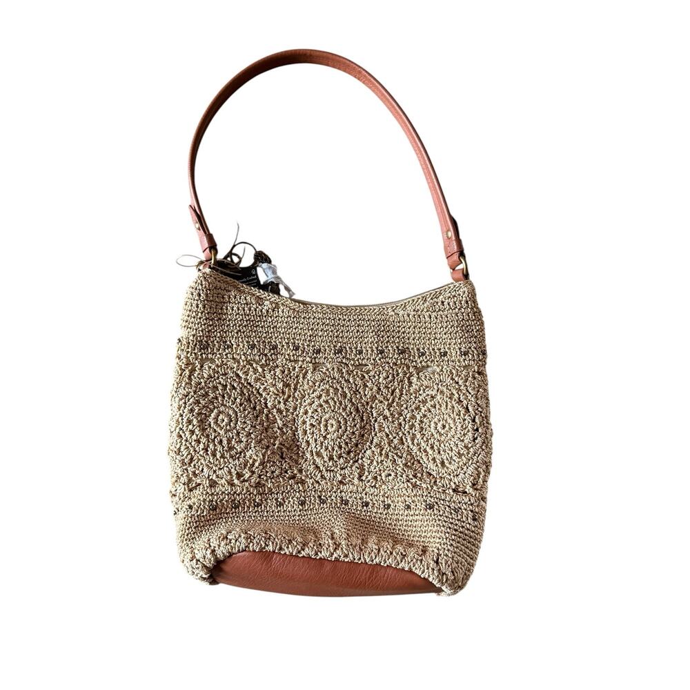 The Sak Sequoia Hand Crochet Hobo Bag Bamboo Medallion Shoulder Bag w/Charms NWT - Picture 3 of 10